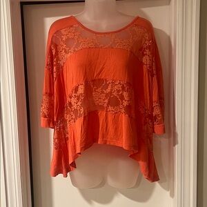 Millau coral lace tee shirt